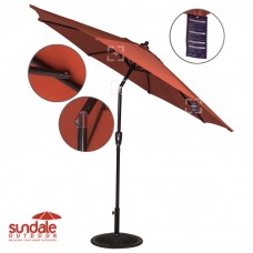 Sundale Outdoor 9 Ft Olefin FadeSafe Fabric Solution Dyed and UV Resistant Patio Garden Outdoor Market Umbrella with Auto Tilt and Crank   